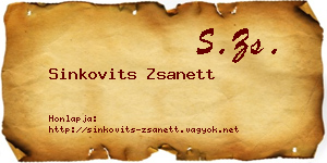 Sinkovits Zsanett névjegykártya